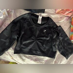 Gymshark Black long sleeve crop top